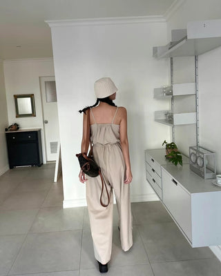 Suspender wide pants