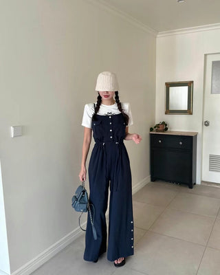 Suspender wide pants