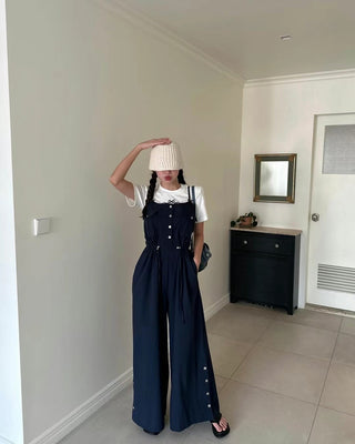 Suspender wide pants