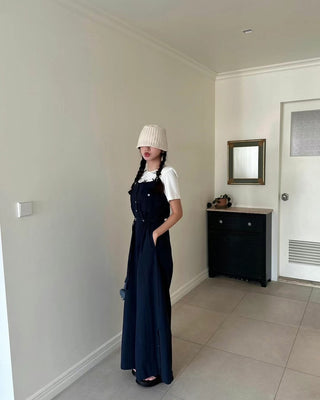 Suspender wide pants
