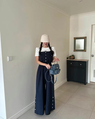 Suspender wide pants