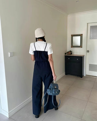 Suspender wide pants