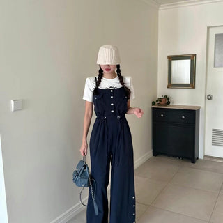 Suspender wide pants
