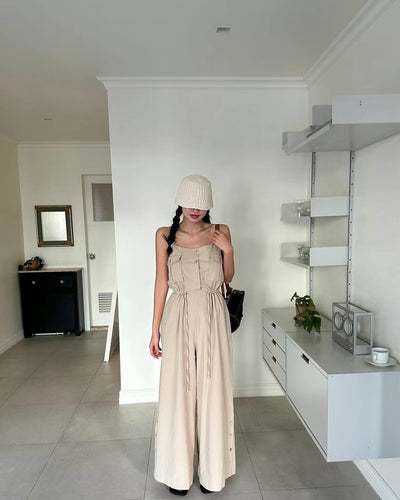 Suspender wide pants
