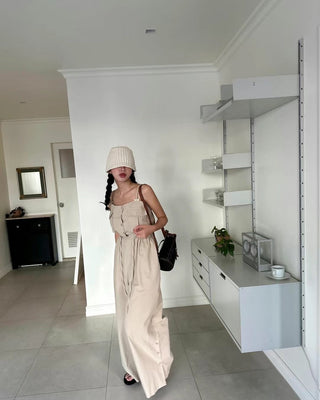 Suspender wide pants
