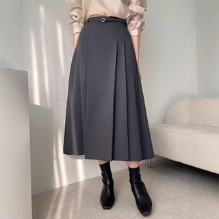 Pleated A-line skirt