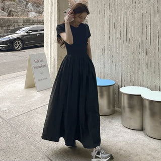 Black patchwork dress