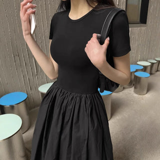 Black patchwork dress