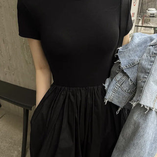 Black patchwork dress