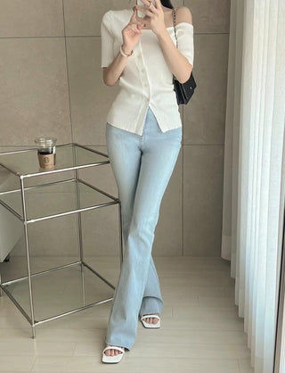 Off-shoulder knit top