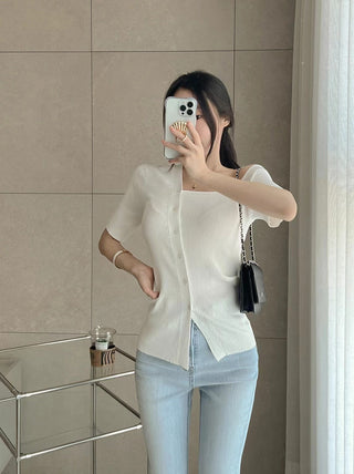 Off-shoulder knit top