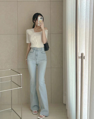 Off-shoulder knit top