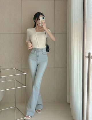 Off-shoulder knit top