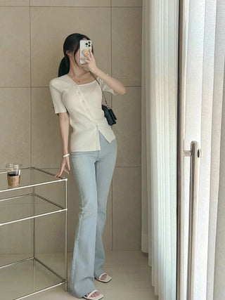 Off-shoulder knit top