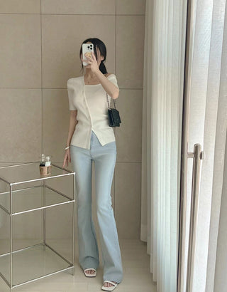 Off-shoulder knit top