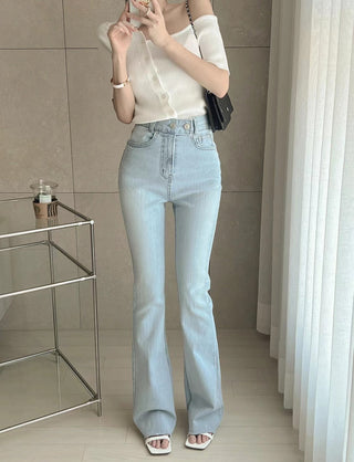 Off-shoulder knit top