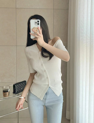 Off-shoulder knit top