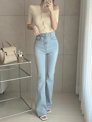 Off-shoulder knit top