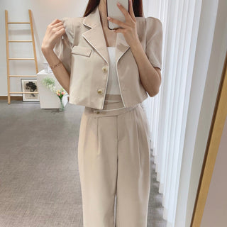 Suit cropped coat