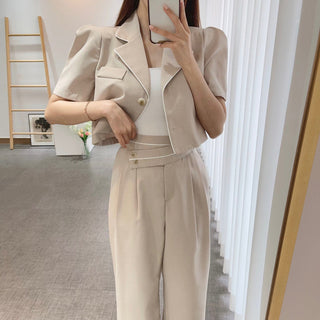 Suit cropped coat