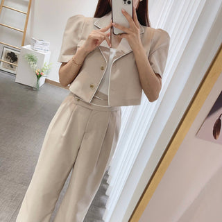 Suit cropped coat