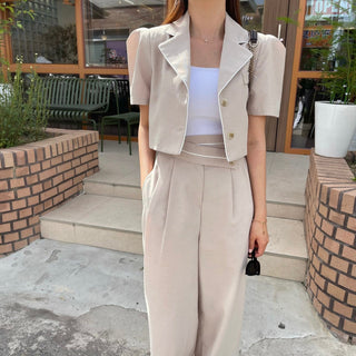 Suit cropped coat
