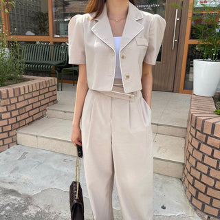 Suit cropped coat