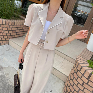 Suit cropped coat