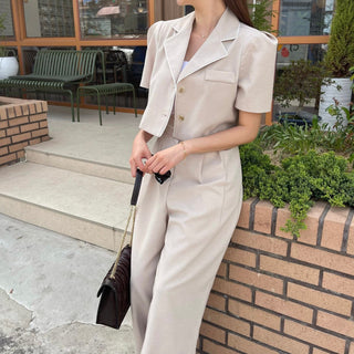 Suit cropped coat