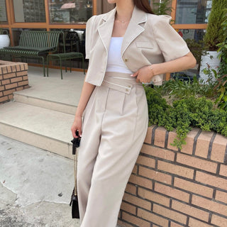 Suit cropped coat