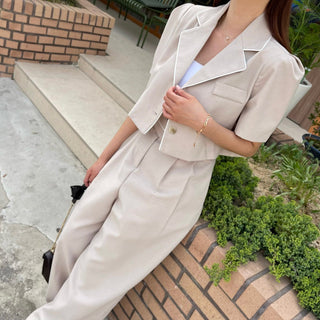 Suit cropped coat