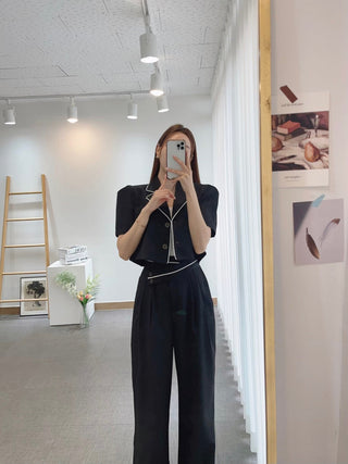 Suit cropped coat