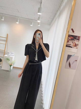 Suit cropped coat