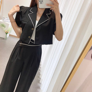 Suit cropped coat