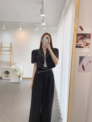 Suit cropped coat