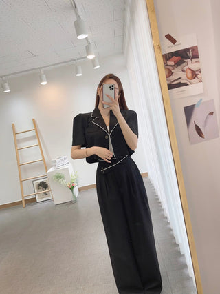 Suit cropped coat