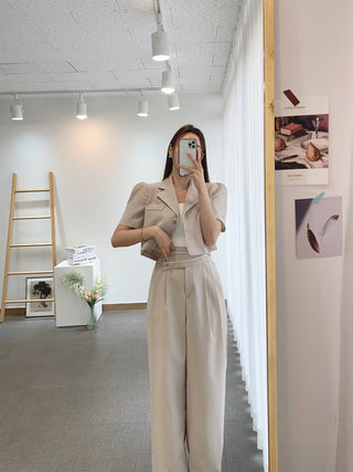 Suit cropped coat