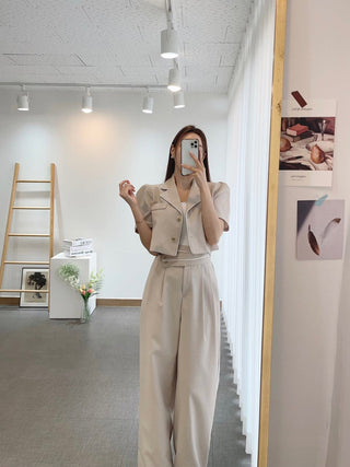 Suit cropped coat
