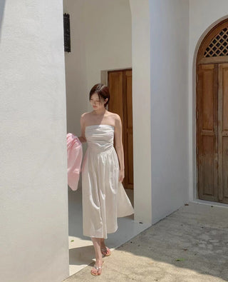 Strapless A-line dress