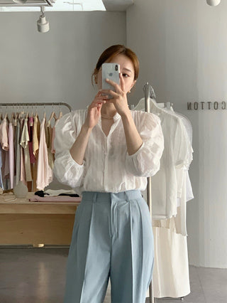Selvedge collar Top