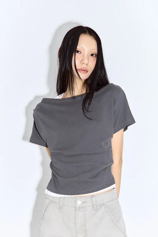Mond Two-Tone Halter Short Sleeve T-Shirt
