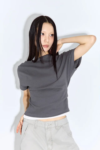 Mond Two-Tone Halter Short Sleeve T-Shirt