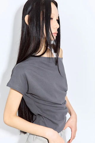 Mond Two-Tone Halter Short Sleeve T-Shirt