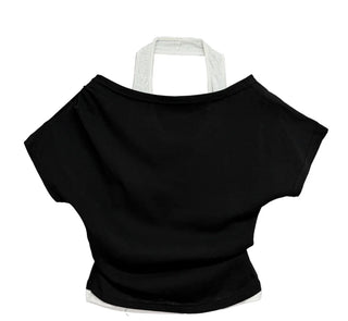 Mond Two-Tone Halter Short Sleeve T-Shirt