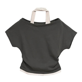 Mond Two-Tone Halter Short Sleeve T-Shirt