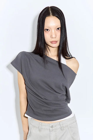Mond Two-Tone Halter Short Sleeve T-Shirt