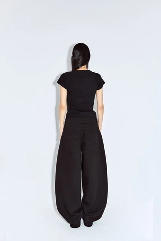 Layered Button Wide Pants