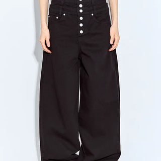 Layered Button Wide Pants