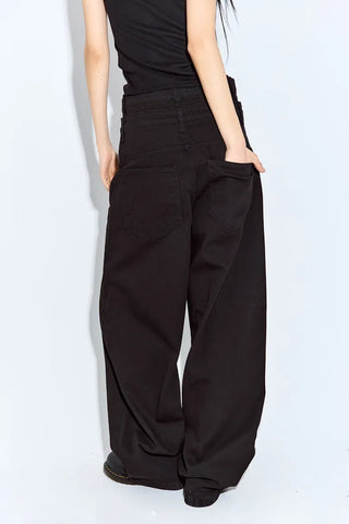 Layered Button Wide Pants