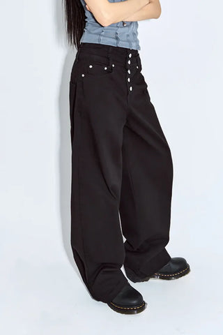 Layered Button Wide Pants